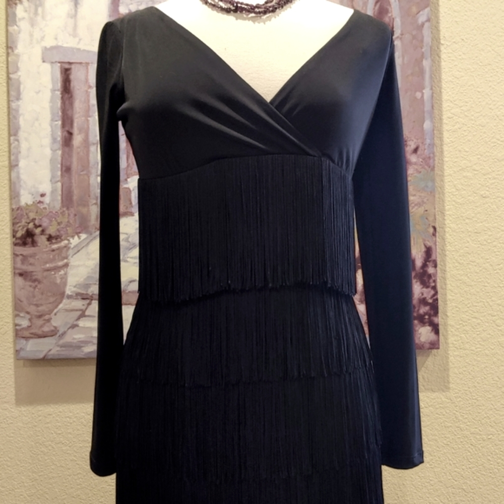 HOT! Muse Black Fringe Dress - Picture 2 of 6